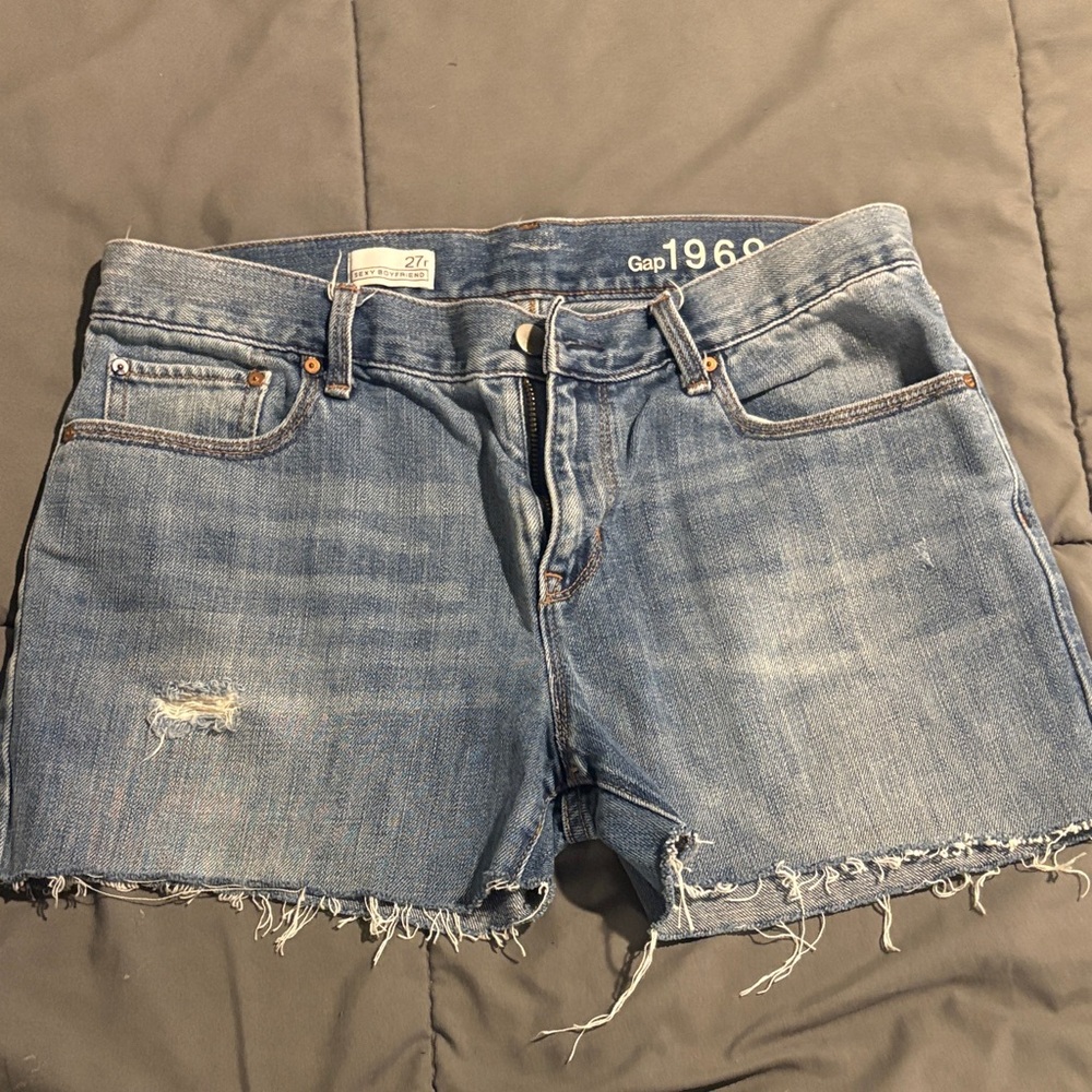 GAP Women's Distressed Blue Jean Shorts